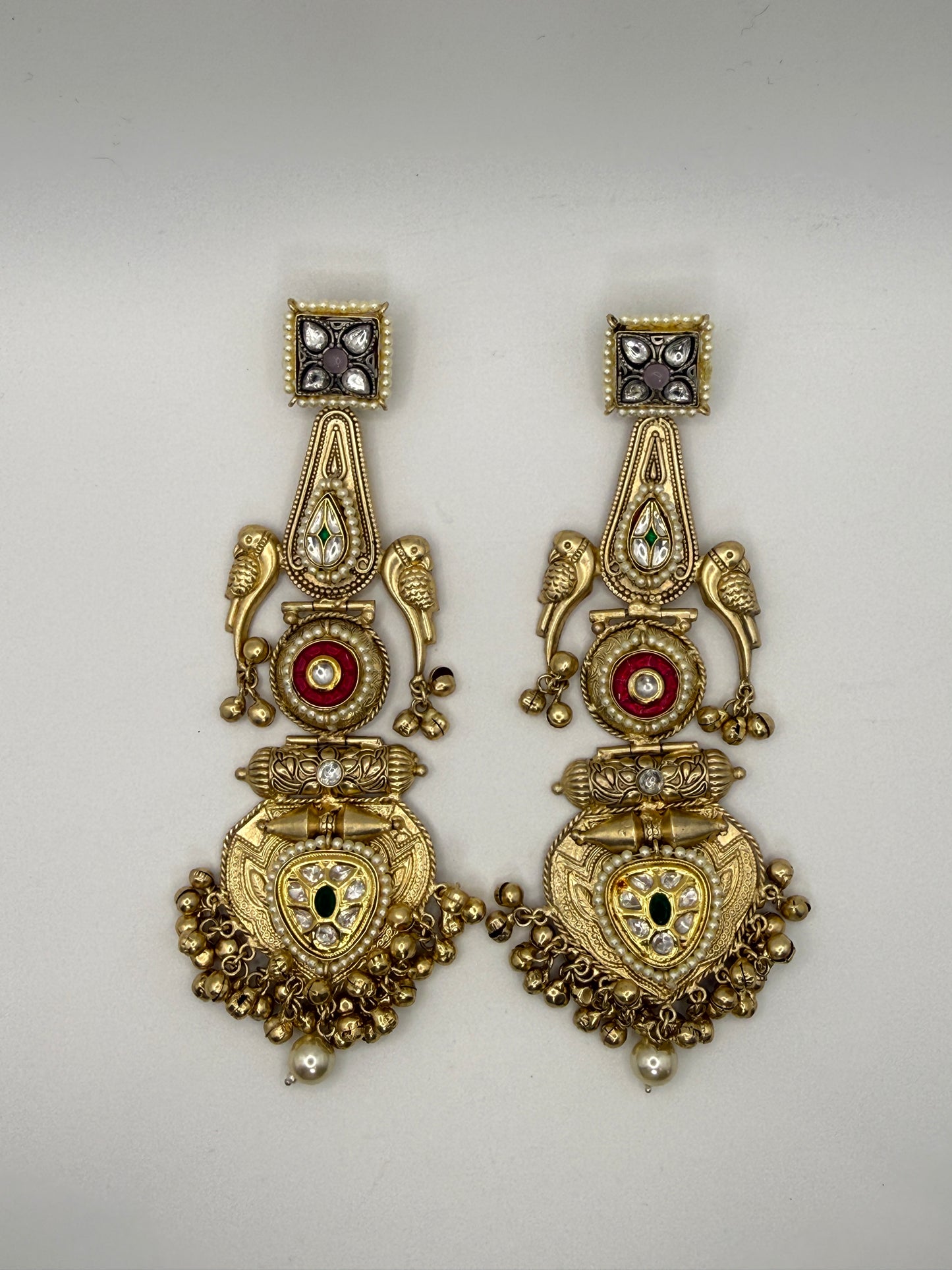 Statement Earrings with Ghungroo & Pearl Drop