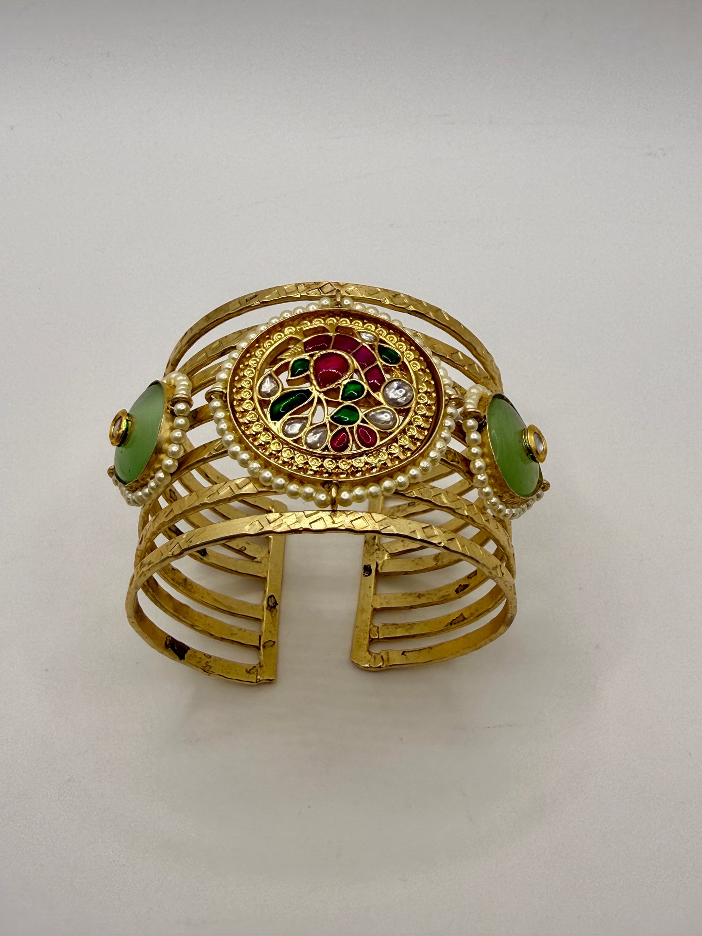 Antique Meenakari with Paachi Stone Bangles Set