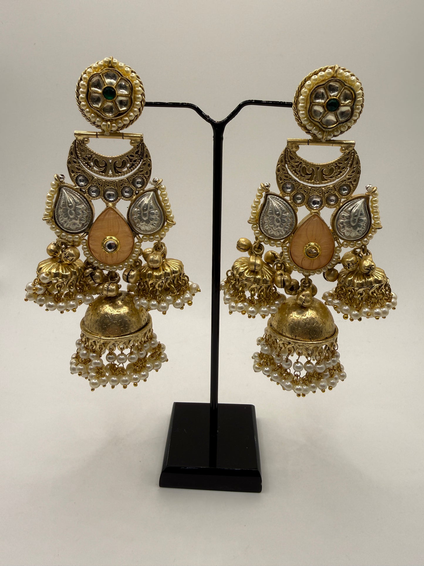 Statement Jhumka with Antique Gold Finish