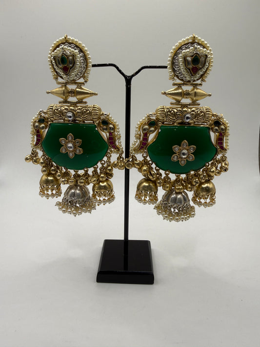 Pachi Kundan Studded Bird Earning
