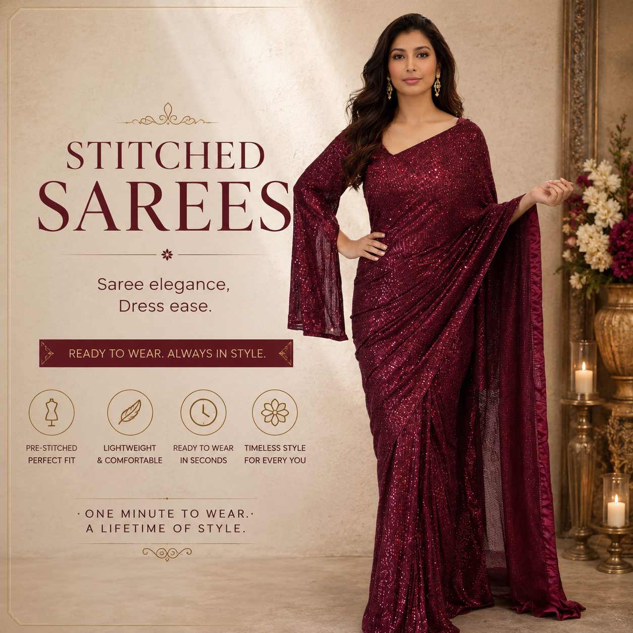 Stitched Sarees