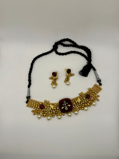 Antique Choker Set with Earrings