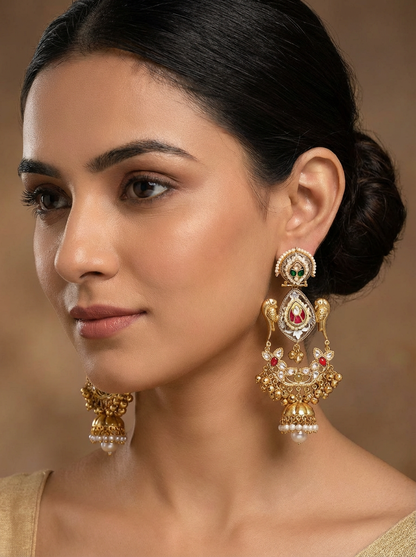 Statement Earrings with Bird Detailing