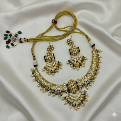 Brass Kundan Meenakari  Necklace Set