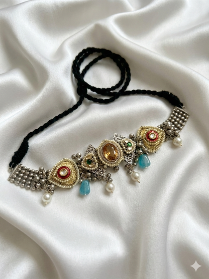 Traditional Choker with Glass and Kundan Stones