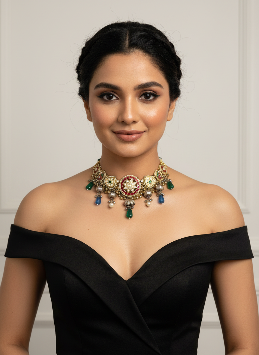 Fusion Necklace with Antique Gold Polish