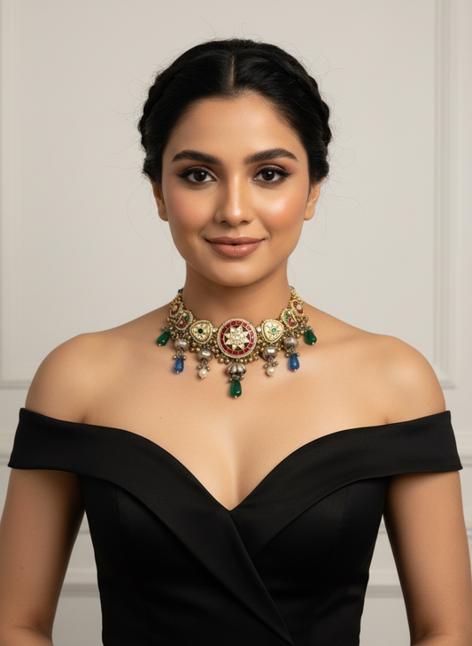 Fusion Necklace with Antique Gold Polish