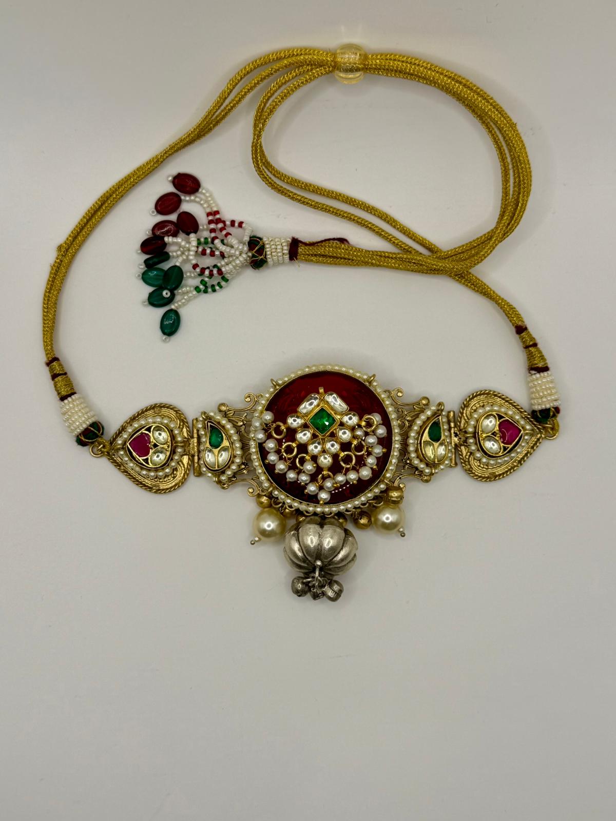 Fusion Choker Featuring Red and Green Stones