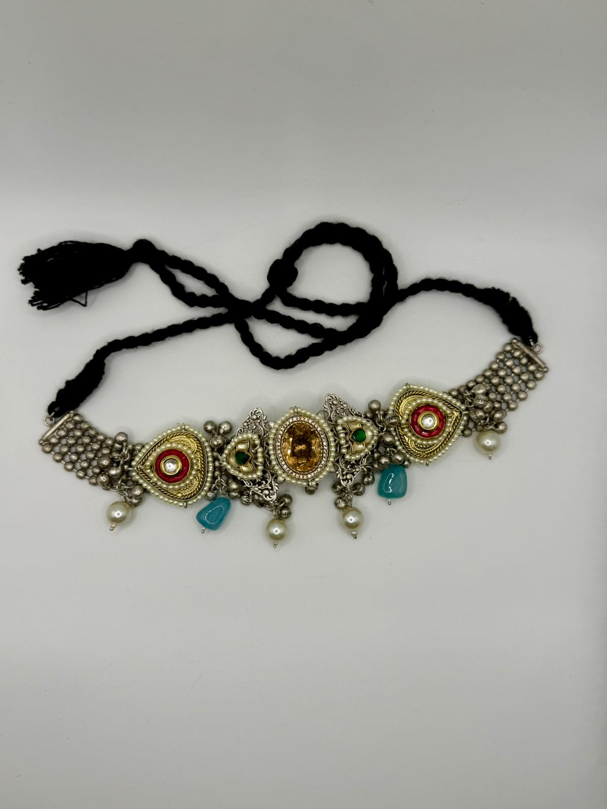 Traditional Choker with Glass and Kundan Stones