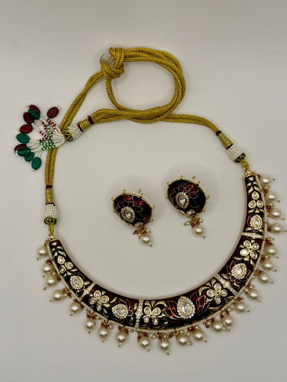 Bridal Jewellery Australia | Hasli Necklace Set with Pearl Drops