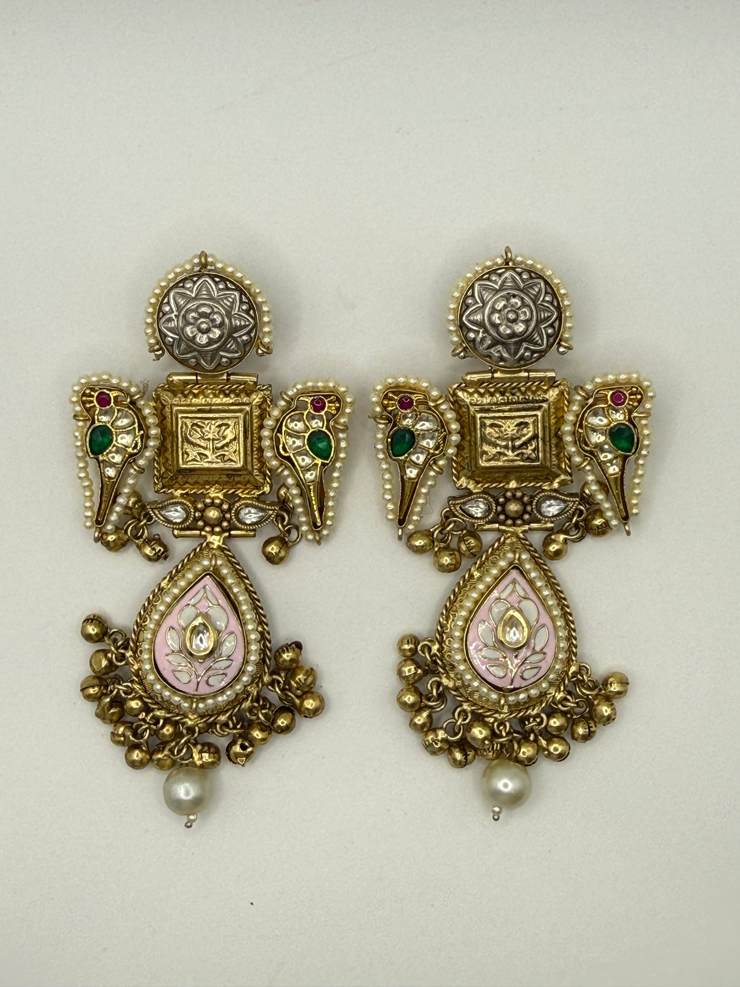 Dual-tone Bird Motif Earrings