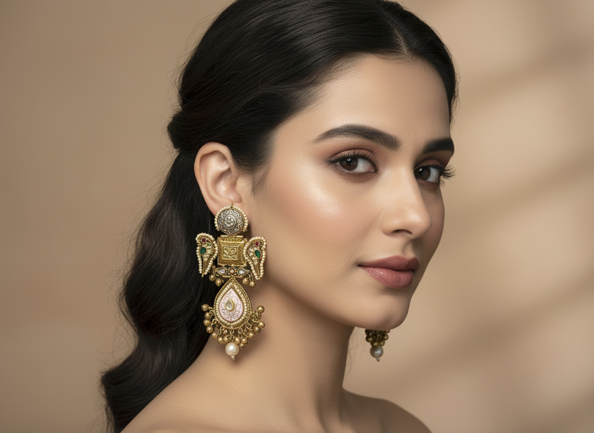 Dual-tone Bird Motif Earrings