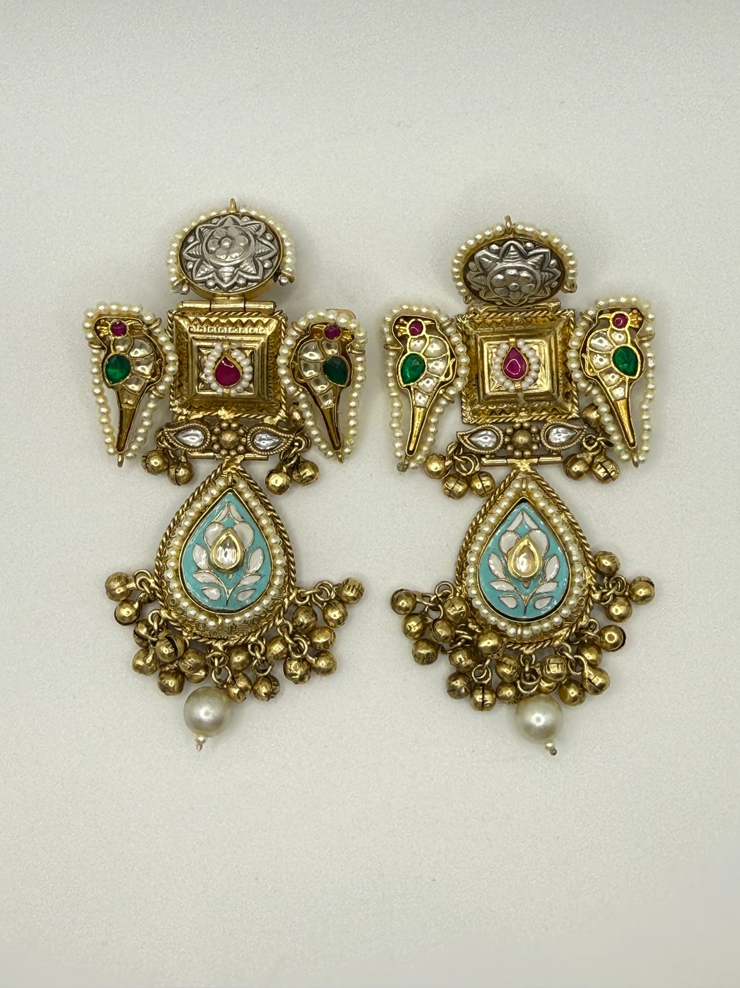 Dual-tone Bird Motif Earrings