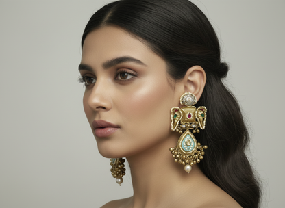 Dual-tone Bird Motif Earrings