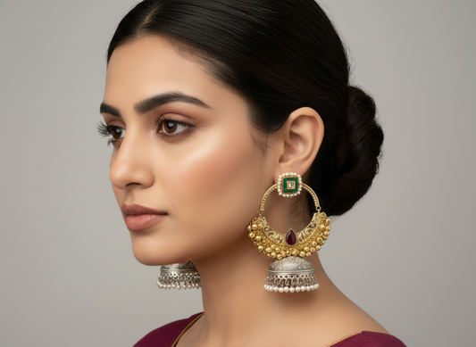 Dual Tone Chandbali Jhumka
