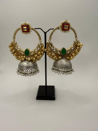 Dual Tone Chandbali Jhumka