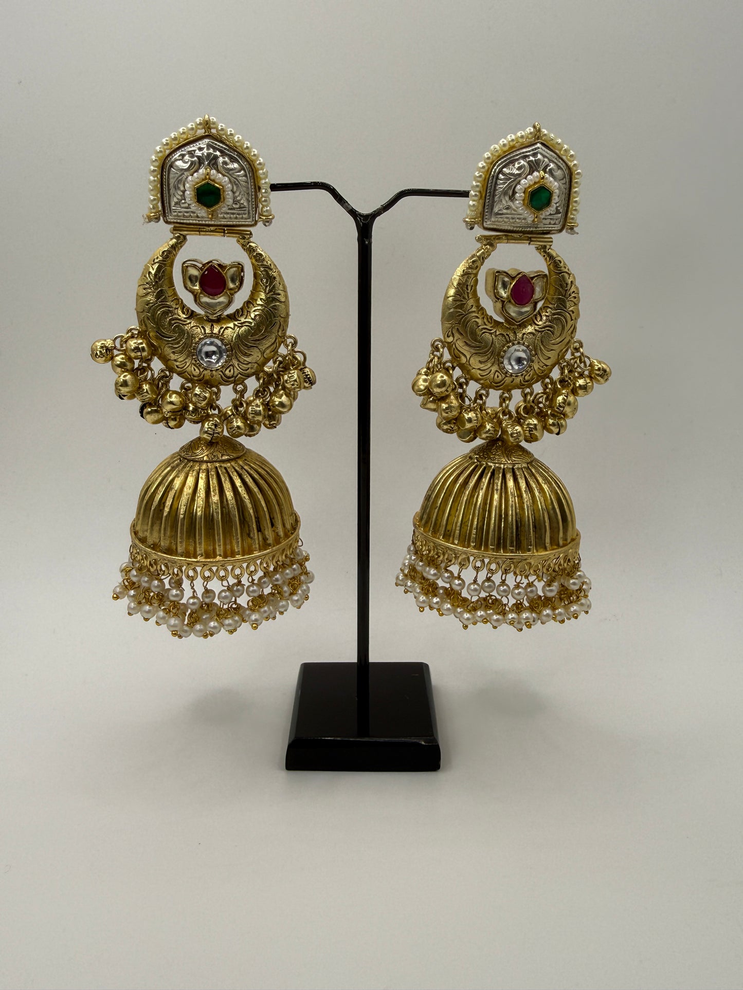 Statement Jhumka with Pearl Drops