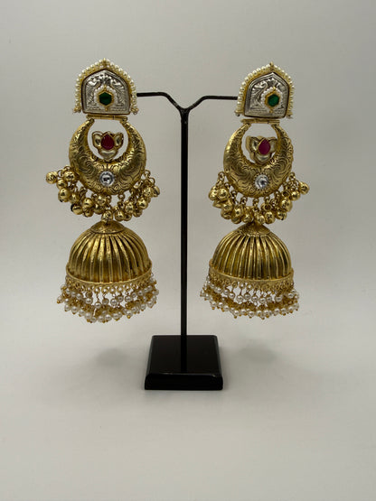 Statement Jhumka with Pearl Drops