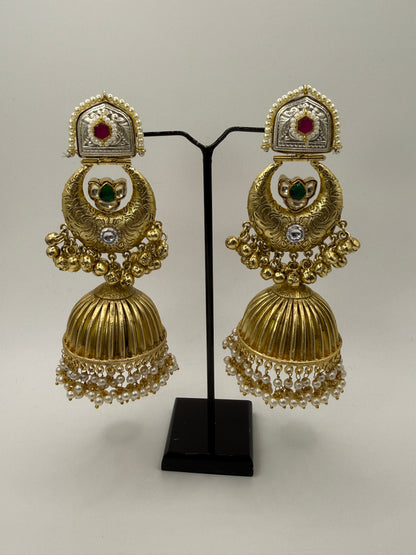 Statement Jhumka with Pearl Drops