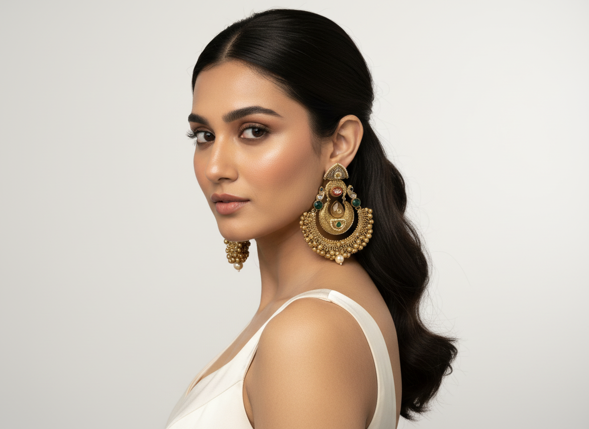 Indian Earrings Australia | Brass Handmade Statement Earrings