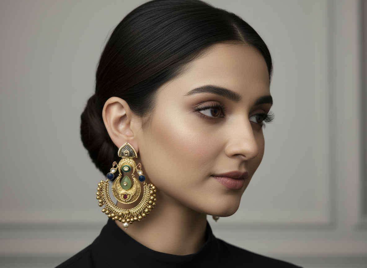 Indian Earrings Australia | Brass Handmade Statement Earrings