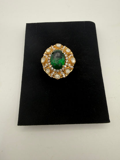 Statement Ring with Stone & Crystal Surround