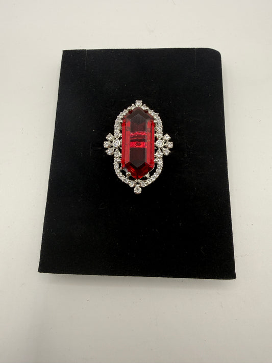 Red Emerald-Cut Statement Ring - Luxury Designer Finger Ring