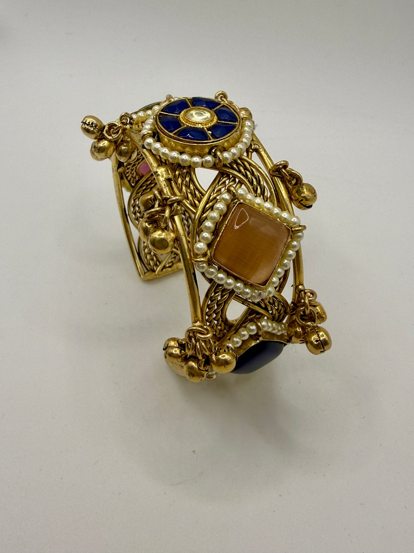 Antique Multi Colour Enamel Statement Bangle