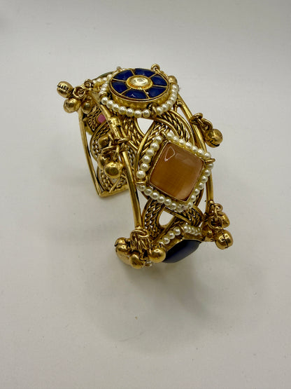 Antique Multi Colour Enamel Statement Bangle