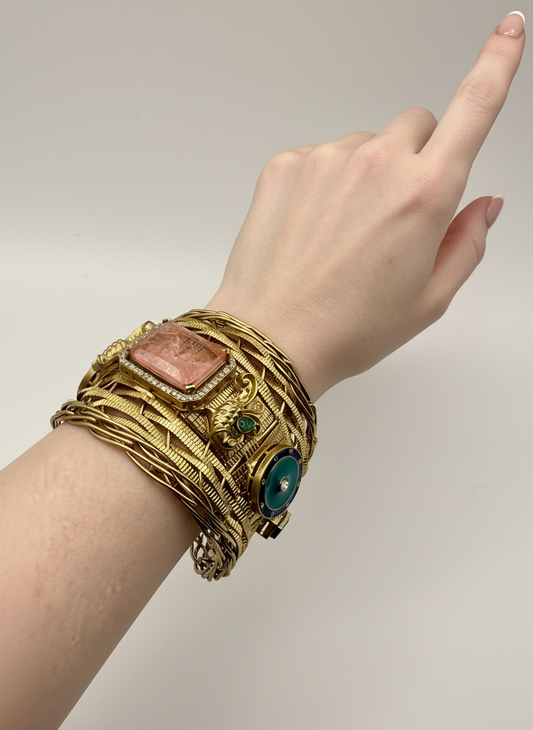 Antique Peach Stone Bangle