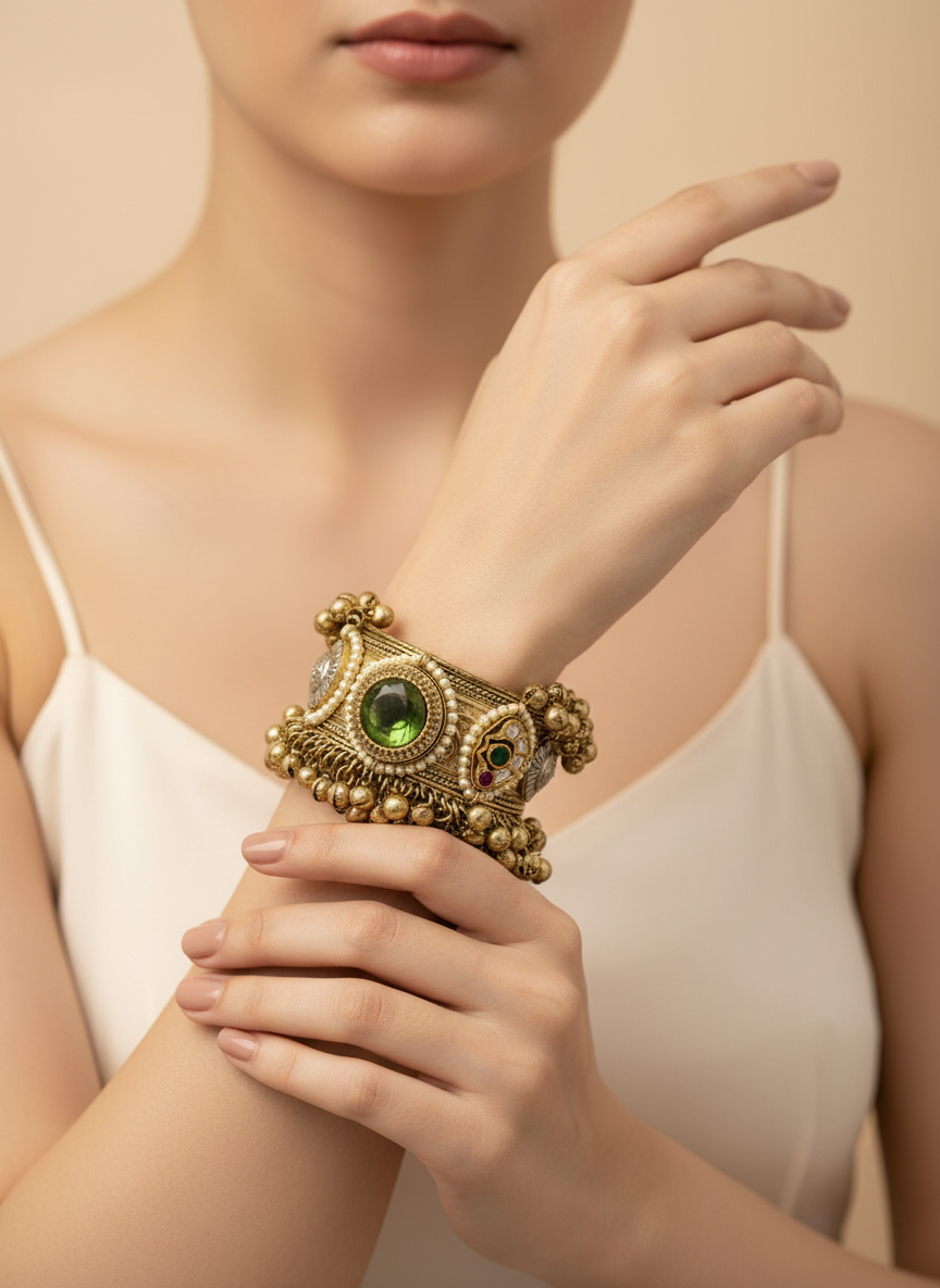 Antique Ghungroo Bangle with Traditional Detailing