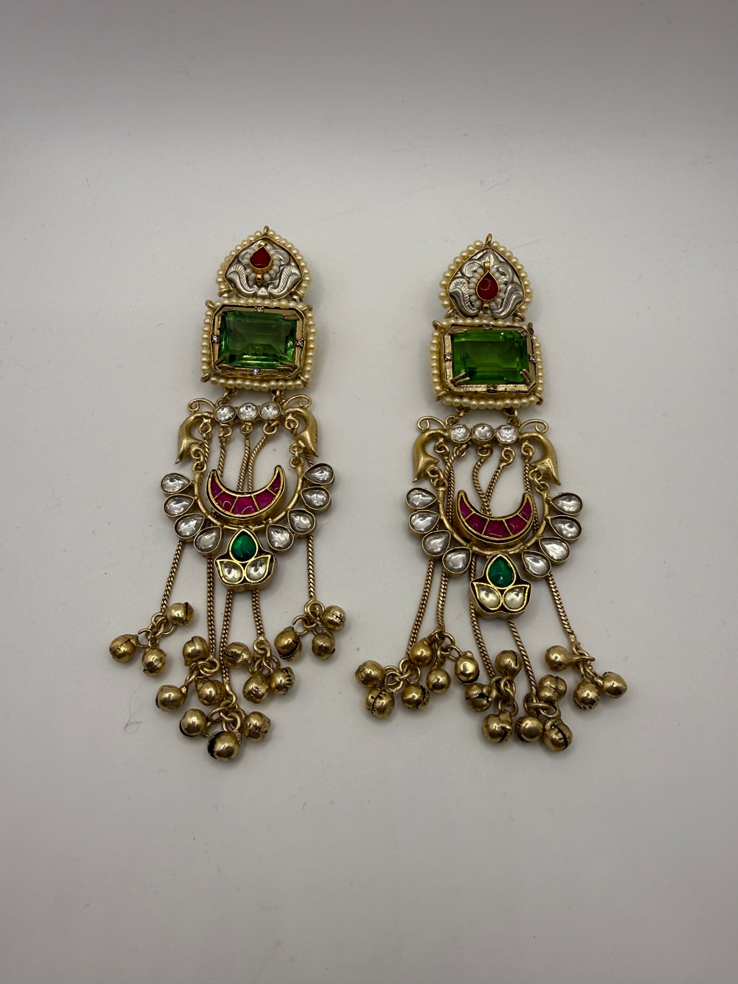 Statement Kashmiri Earrings with Ghungroo Drops