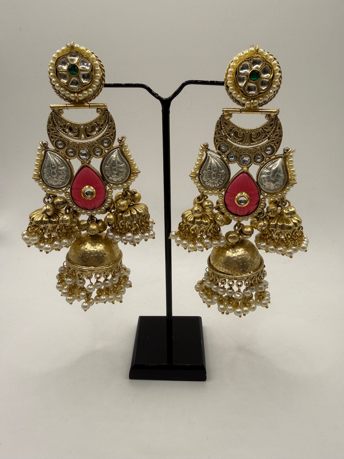 Statement Jhumka with Antique Gold Finish