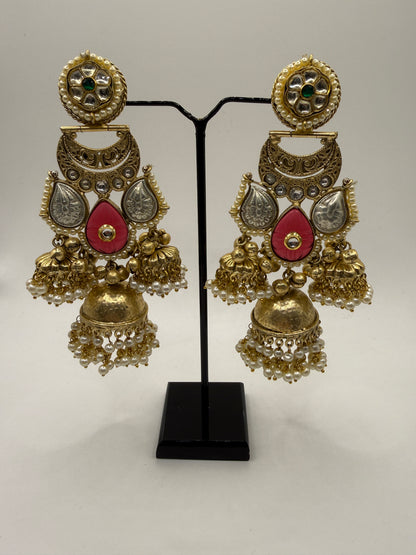 Statement Jhumka with Antique Gold Finish
