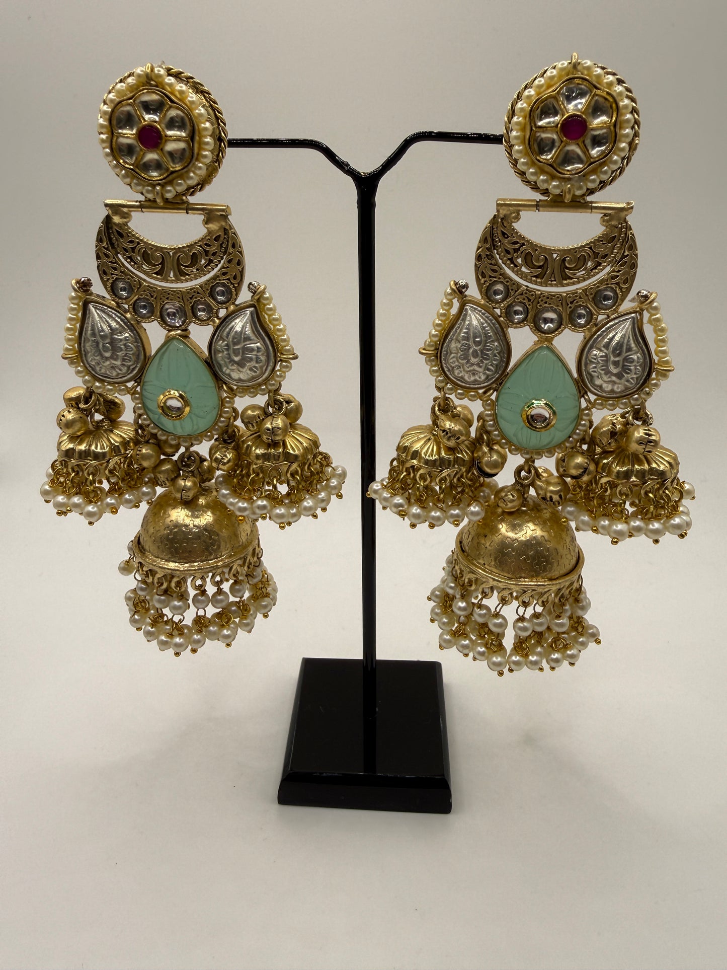 Statement Jhumka with Antique Gold Finish