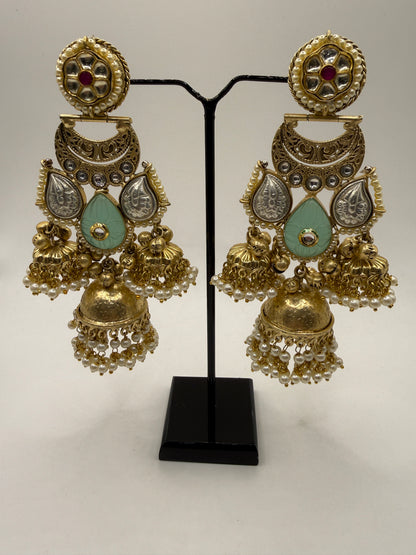Statement Jhumka with Antique Gold Finish