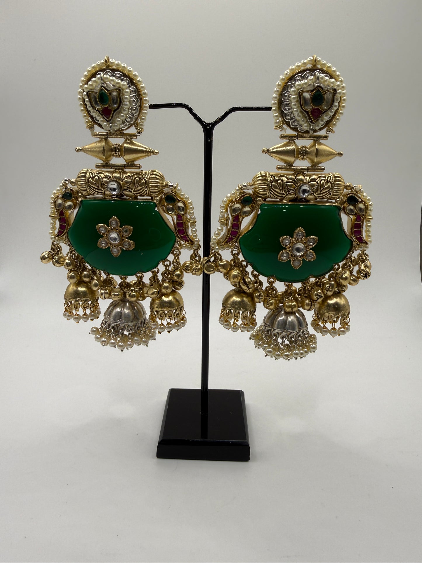 Pachi Kundan Studded Bird Earning