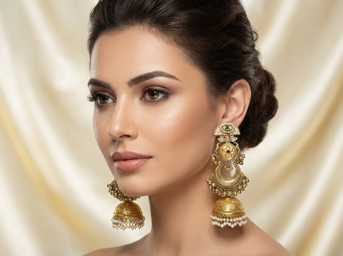 Antique-style Jhumka Crafted in Premium Brass