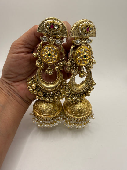 Antique-style Jhumka Crafted in Premium Brass