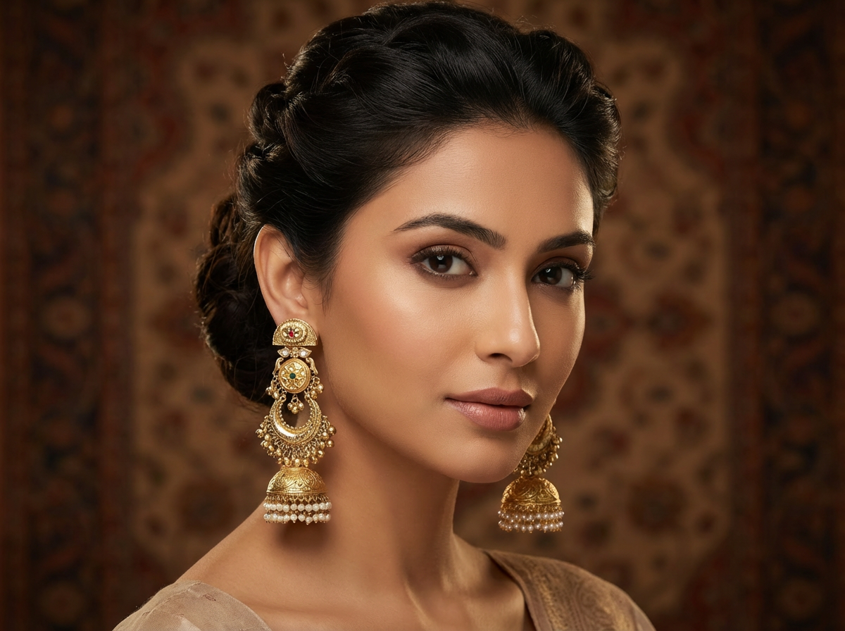 Antique-style Jhumka Crafted in Premium Brass